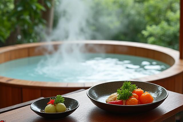 伝統的な温泉と会席料理